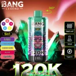 Puff 120k Bang Legend Einweg Vape Blueberry Raspberry Black Dragon Ice Rainbow Candy Fuji Watermelon Sour Peach.jpg Disp