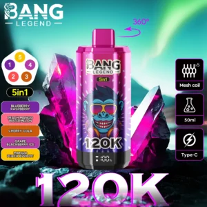 Puff 120k Bang Legend Einweg Vape Blueberry Raspberry Peach Mango Watermelon Cherry Coke Grape Blackberry Ice Apricot.jp