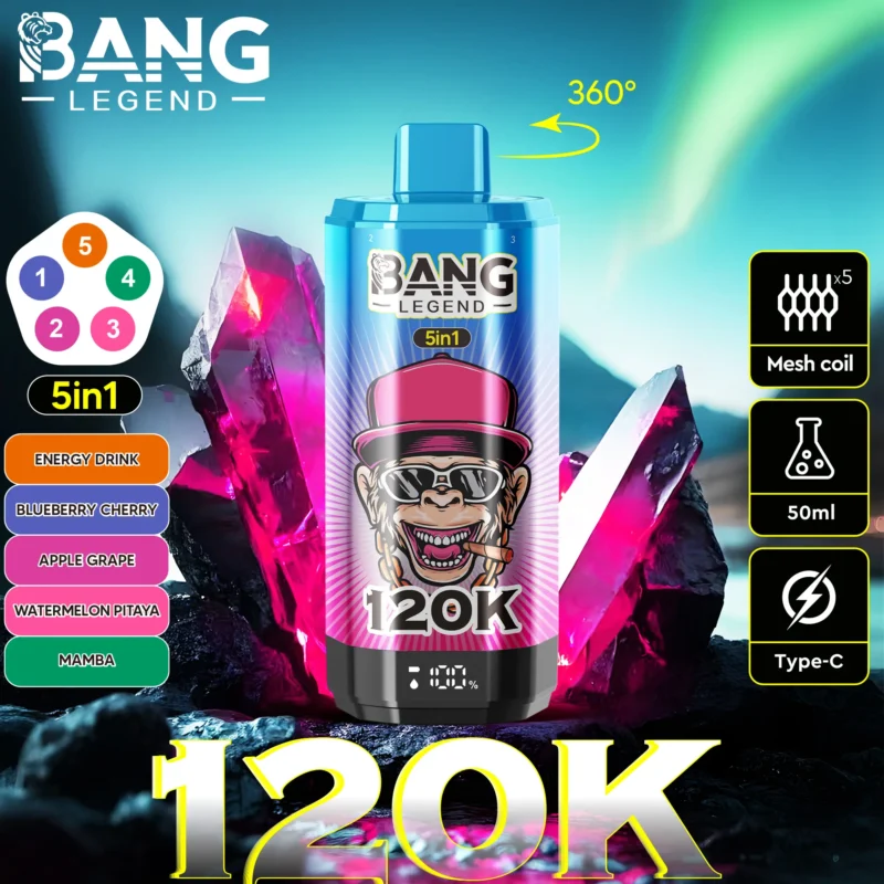 Puff 120k Bang Legend Einweg Vape Energy Drink Blueberry Cherry Apple Grape Watermelon Dragon Fruit Mamba.jpg Disposable
