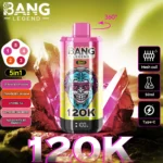Puff 120k Bang Legend Einweg Vape Strawberry Kiwi Banana Lychee Ice Watermelon Berry Passion Fruit Mango.jpg Disposable