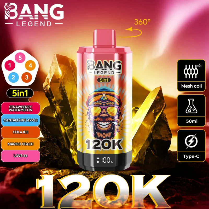 Puff 120k Bang Legend Einweg Vape Strawberry Watermelon Cantaloupe Apple Cola Ice Mango Peach Love 66.jpg Disposable Dev