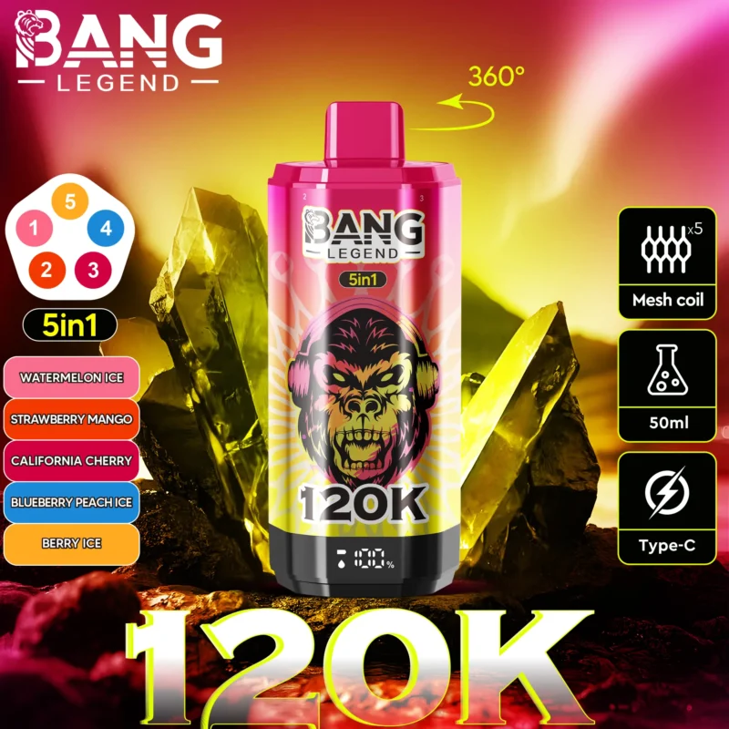 Puff 120k Bang Legend Einweg Vape Watermelon Ice Strawberry Mango California Cherry Blueberry Peach Berry Cool.jpg Dispo