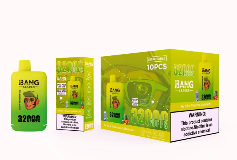 Puff 32k Bang Leader Puffs Disposable Vape Red Bull Watermelon Bubble Candy 2 Disposable Device