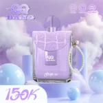 Qq Bang 150k 150 000 bouffées, vapoteuse jetable parfumée « Grape Ice »