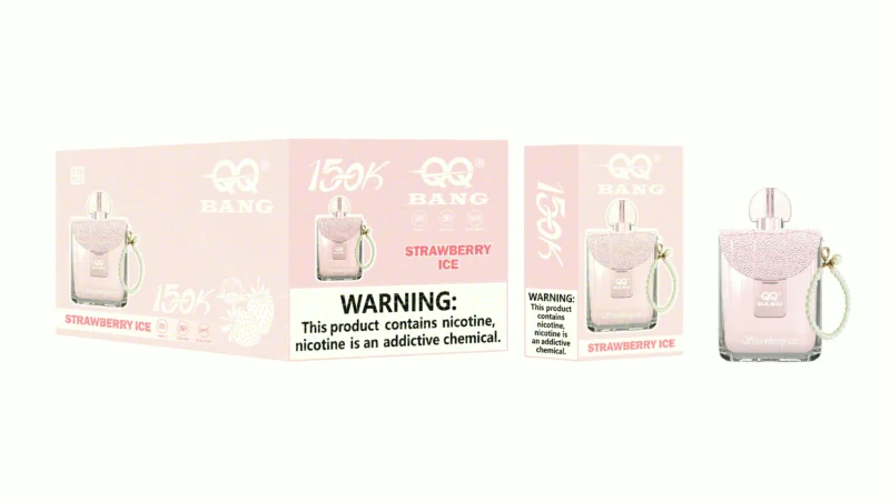 Qq Bang 150k 150 000 bouffées, vapoteuse jetable parfumée « Strawberry Ice 2 » (2 appareils jetables)