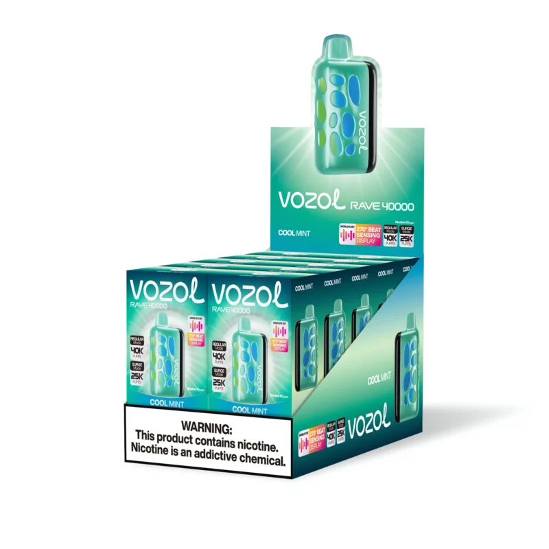 Vozol Rave 40,000 Puffs Disposable Vape, Cool Mint 1 Disposable Device