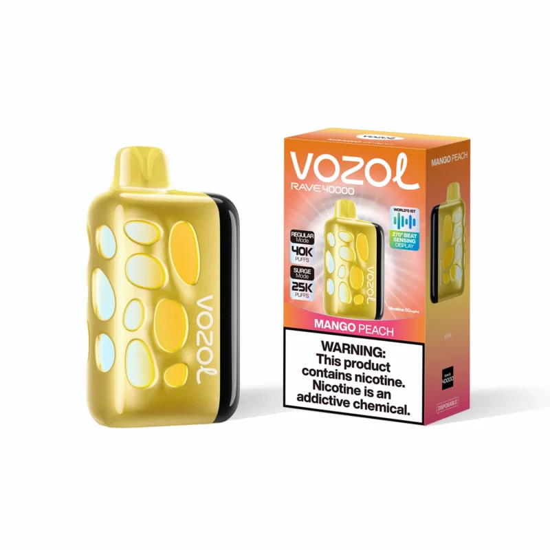 Vozol Rave 40,000 Puffs Disposable Vape, Mango Peach, 3-Pack