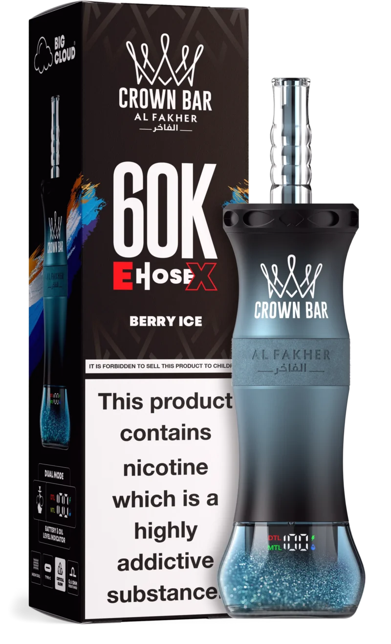 Al Fakher Crown Bar E Hose X 60000 Puffs Einweg Vape Berry Ice Disposable Device