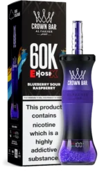 Al Fakher Crown Bar E Hose X 60000 Puffs Einweg Vape Blueberry Sour Raspberry Disposable Device