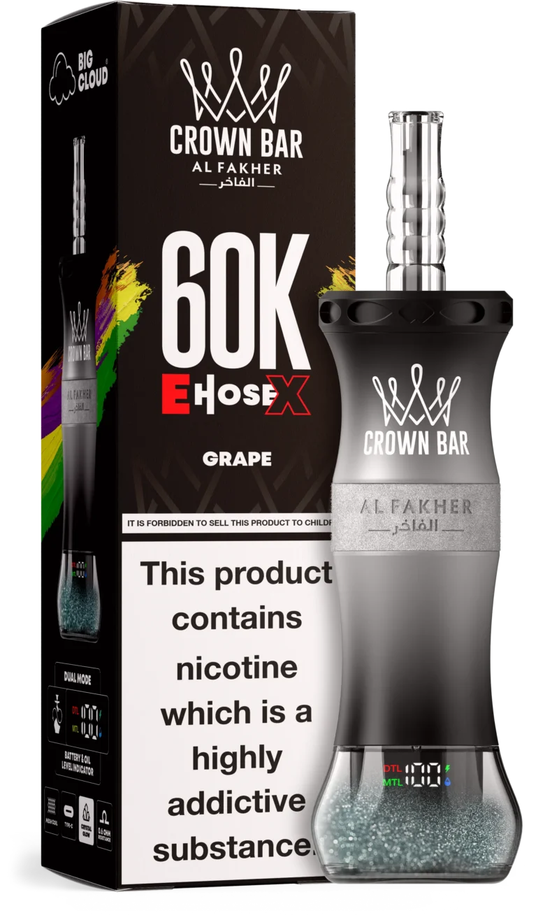 Al Fakher Crown Bar E Hose X 60000 Puffs Einweg Vape Grape Disposable Device