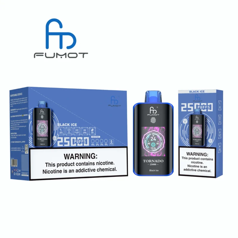 Fumot Tornado 25,000 (25k) Puffs Disposable Vape Black Ice 2 Disposable Device
