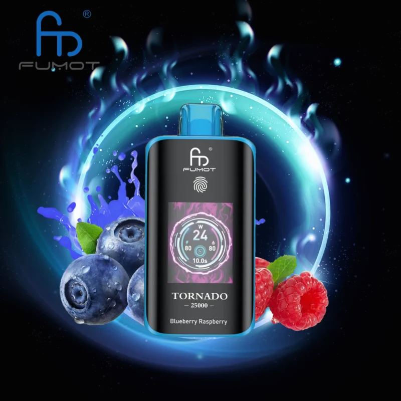Fumot Tornado 25000 25k Puffs Disposable Vape Blueberry Raspberry Disposable Device