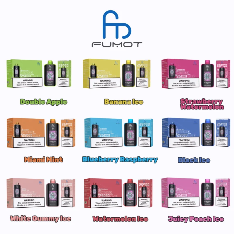Fumot Tornado 25,000 (25k) Puffs Disposable Vape Flavor List Disposable Device