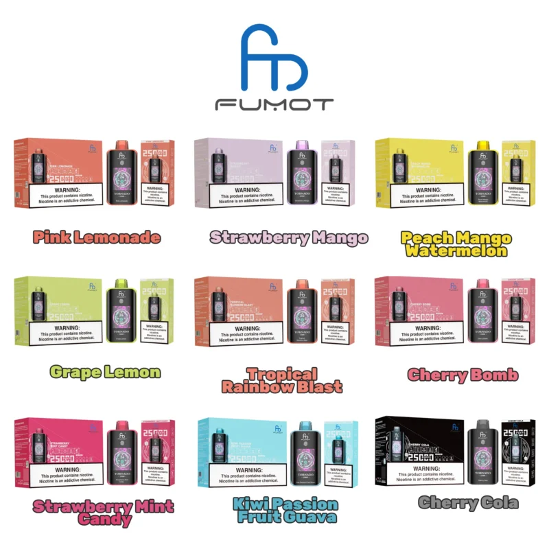 Fumot Tornado 25,000 25k Puffs Disposable Vape Flavor List Disposable Device