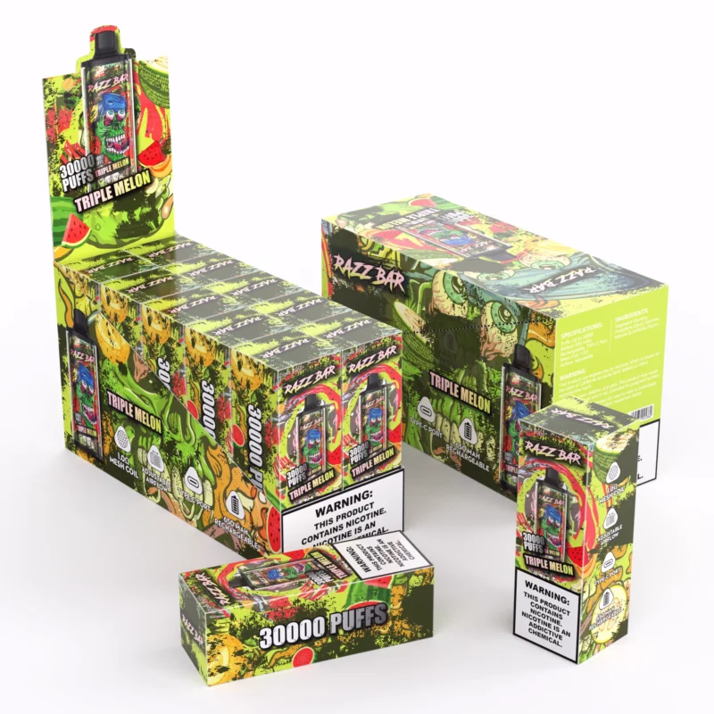 Razz Bar 30 000 bouffées Triple Melon 3 – Cigarette électronique jetable