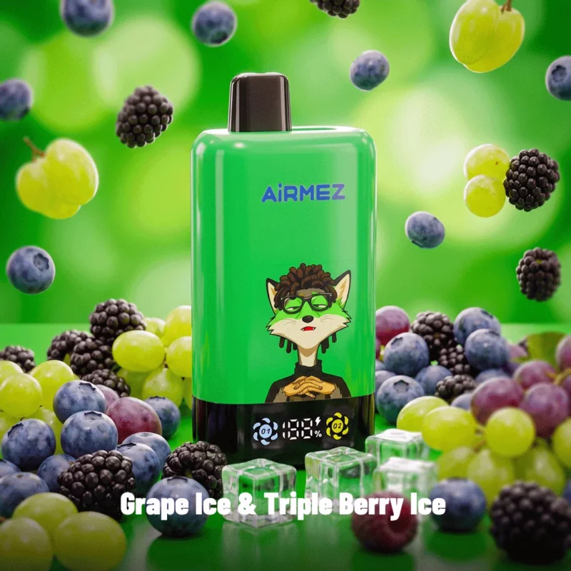 Airmez Fox 2-in-1 Pro 80k Puffs Disposable Vape Grape Ice Triple Berry Disposable Device