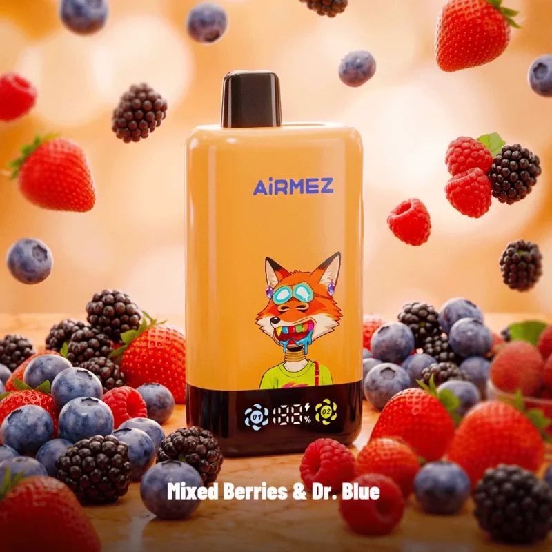 Airmez Fox 2-in-1 Pro 80k Puffs Disposable Vape Mixed Berries Dr. Blue Disposable Device