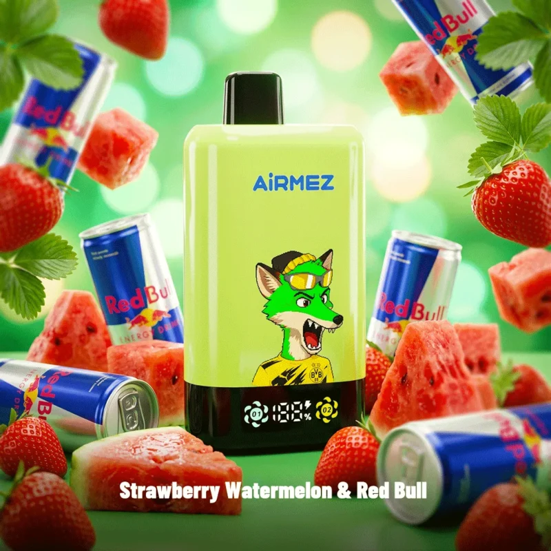 Airmez Fox 2-in-1 Pro 80k Puffs Disposable Vape: Strawberry, Watermelon, Red Bull Flavors