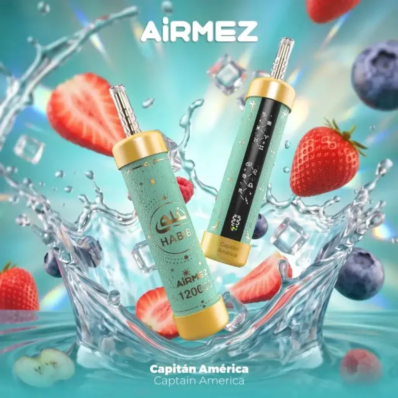 Airmez Habibi 120k, 120 000 bouffées, cigarette électronique jetable Captain America