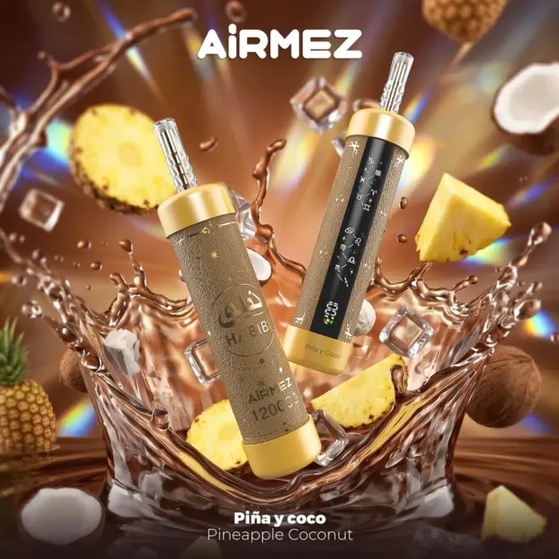 Airmez Habibi 120k, 120 000 bouffées, cigarette électronique jetable à la saveur ananas-noix de coco