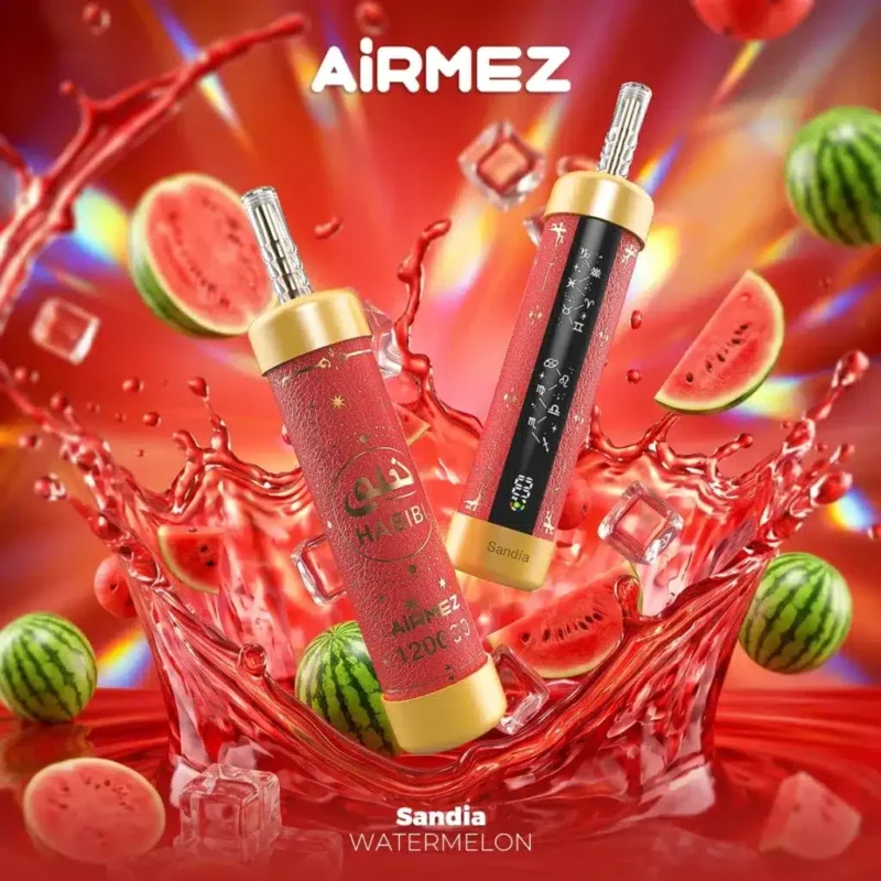 Airmez Habibi 120k, 120 000 bouffées, cigarette électronique jetable à la pastèque