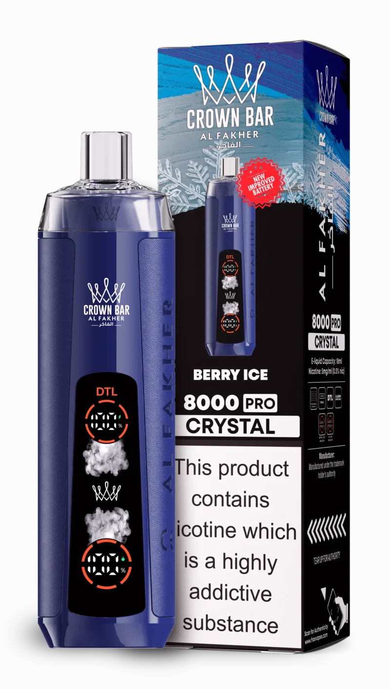 Acevape Al Fakher Crystal 8000 Zuege Einweg Vape Beeren Eis Eu Lager Disposable Device