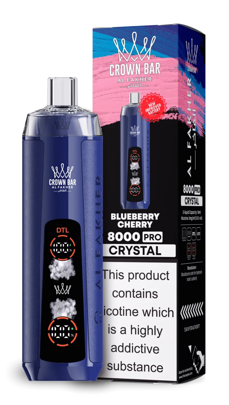 Acevape Al Fakher Crystal 8000 Zuege Einweg Vape Blaubeere Kirsche Eu Lager Disposable Device