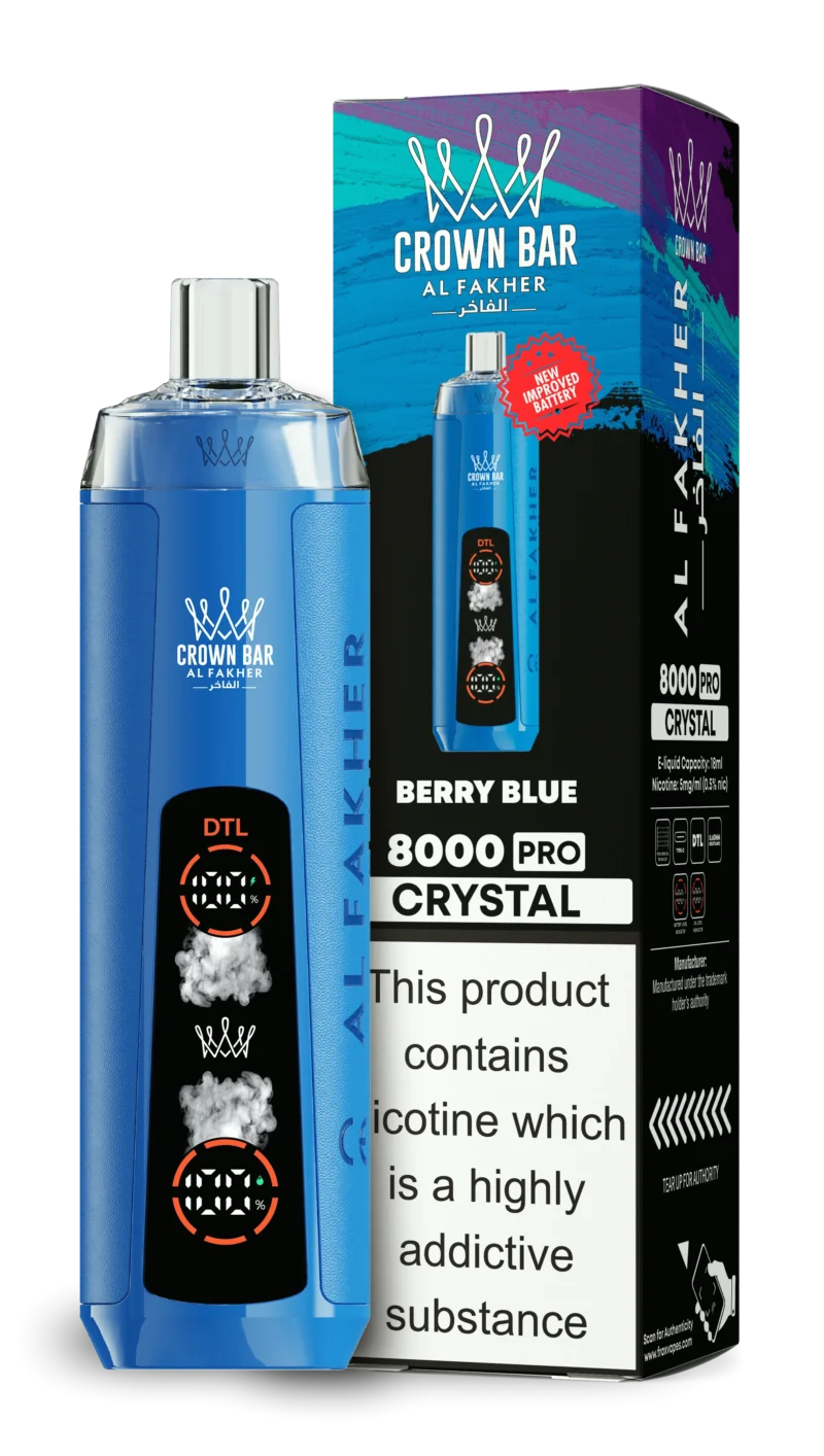 Acevape Al Fakher Crystal 8000 Zuege Einweg Vape Blaue Beeren Eu Lager Disposable Device