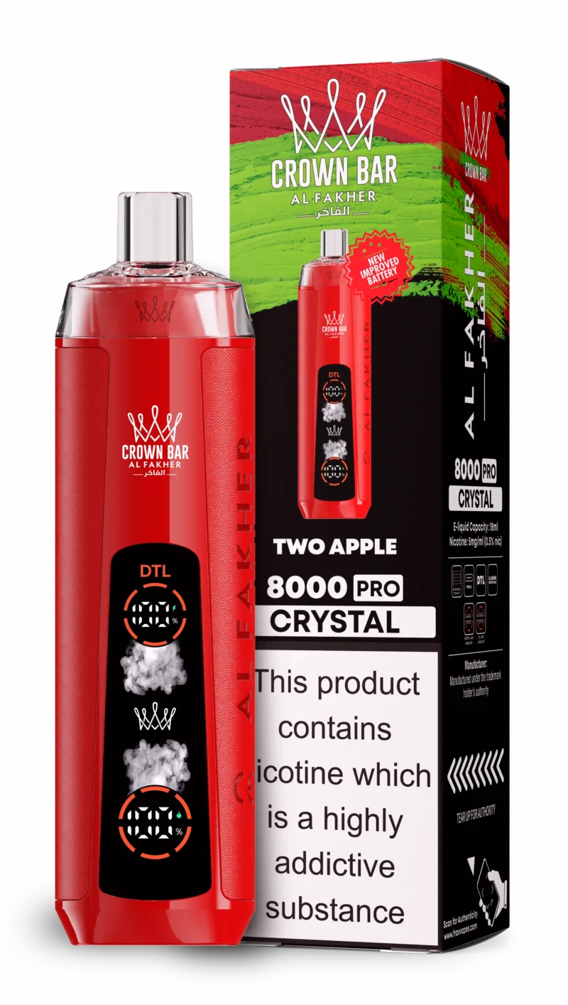 Acevape Al Fakher Crystal 8000 Zuege Einweg Vape Doppelapfel Eu Lager Disposable Device
