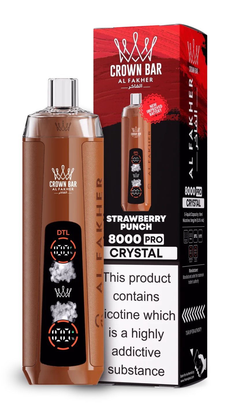 Acevape Al Fakher Crystal 8000 Zuege Einweg Vape Erdbeer Punsch Eu Lager Disposable Device