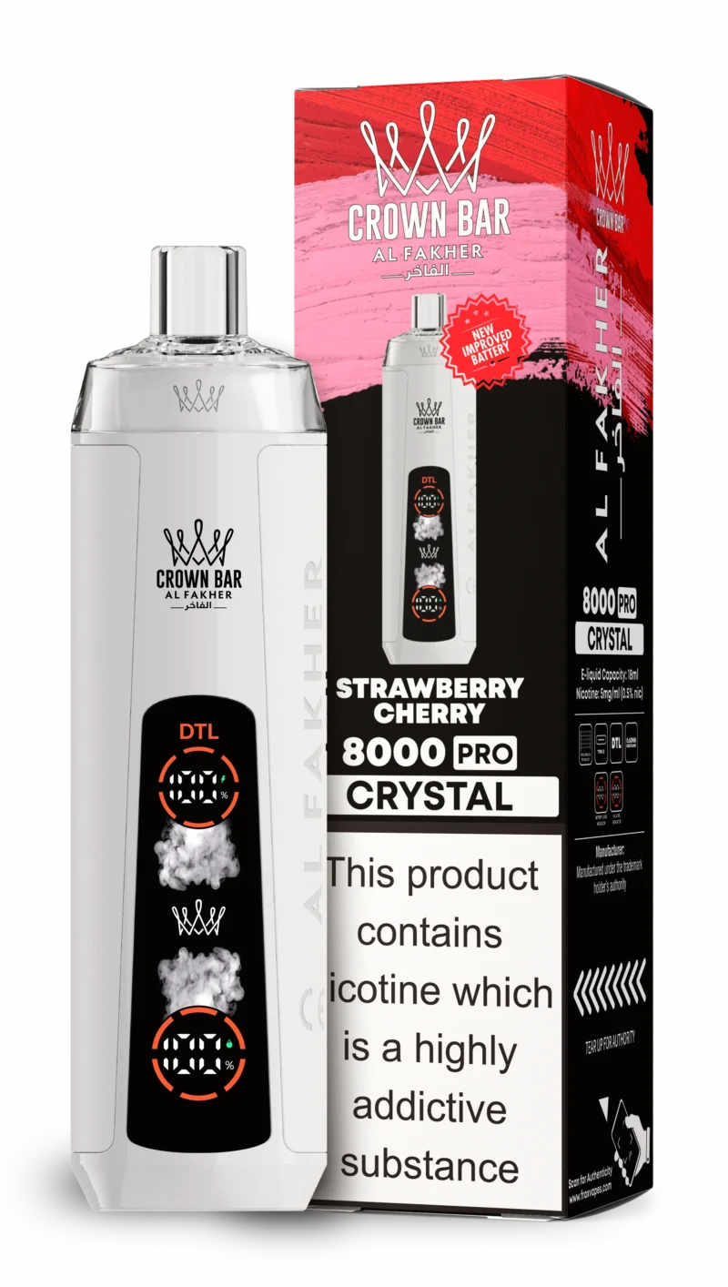 Acevape Al Fakher Crystal 8000 Zuege Einweg Vape Erdbeere Kirsche Eu Lager Disposable Device