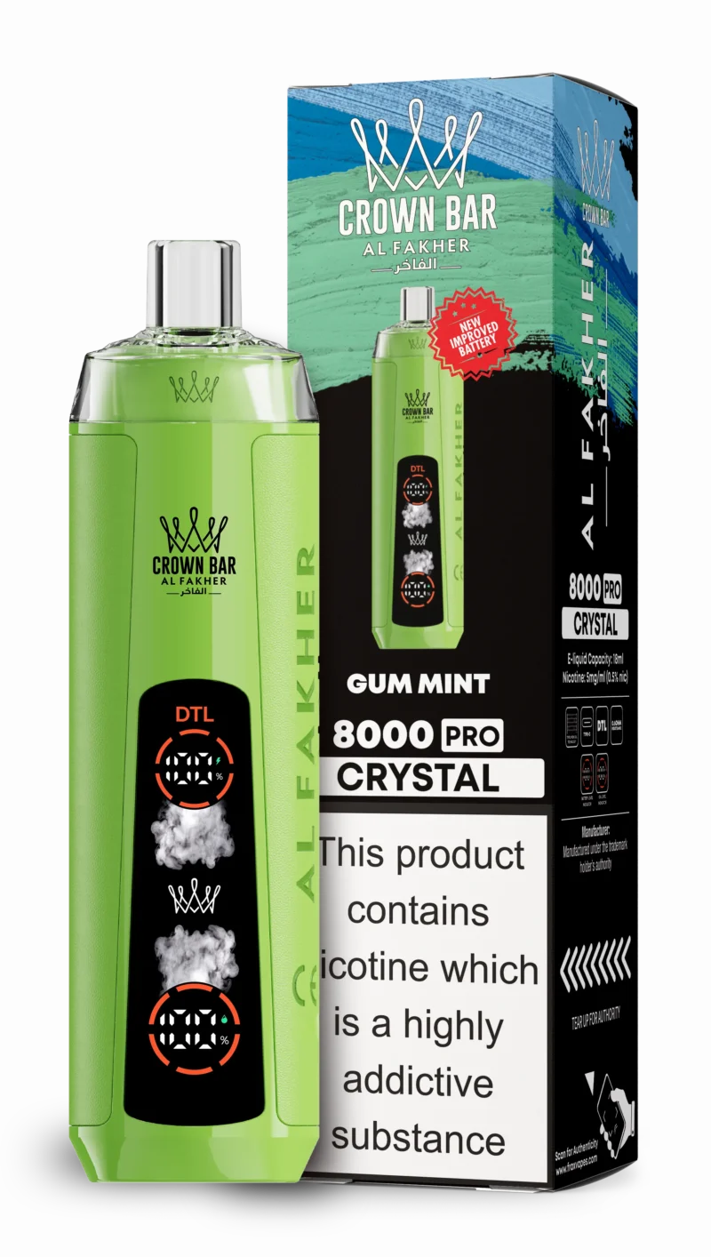 Acevape Al Fakher Crystal 8000 Zuege Einweg Vape Kaugummi Minze Eu Lager Disposable Device