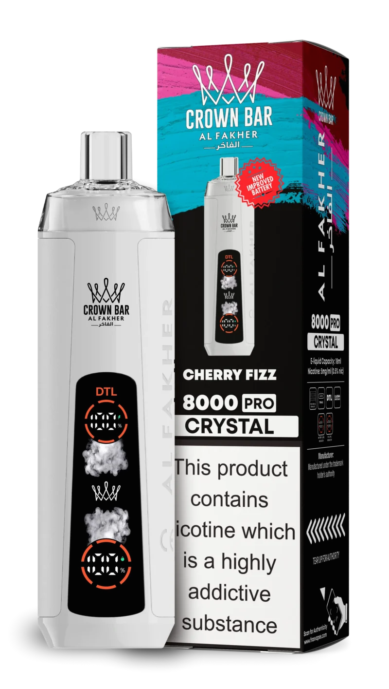 Acevape Al Fakher Crystal 8000 Zuege Einweg Vape Kirsch Brause Eu Lager Disposable Device