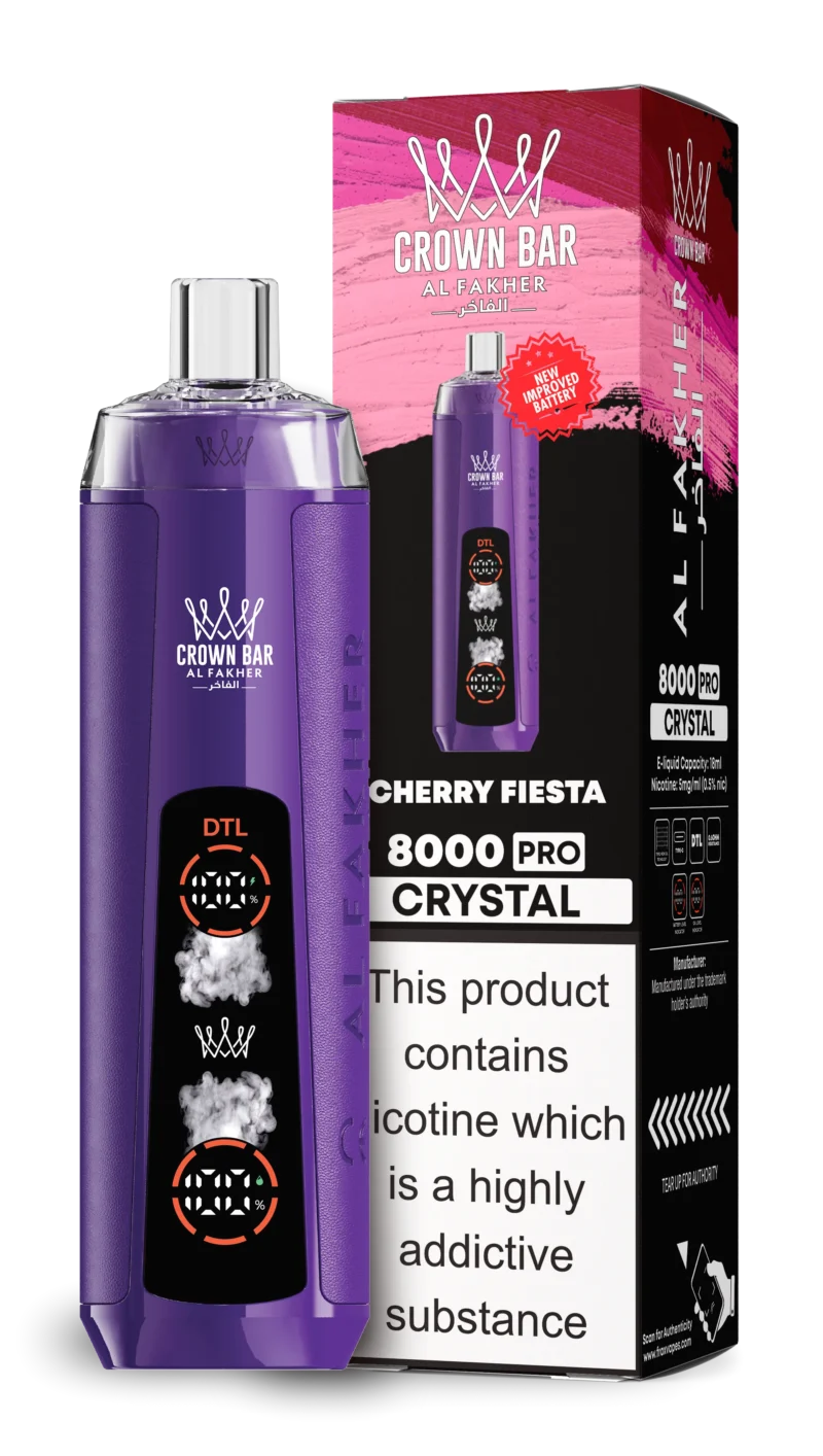 Acevape Al Fakher Crystal 8000 Zuege Einweg Vape Kirsch Fiesta Eu Lager Disposable Device
