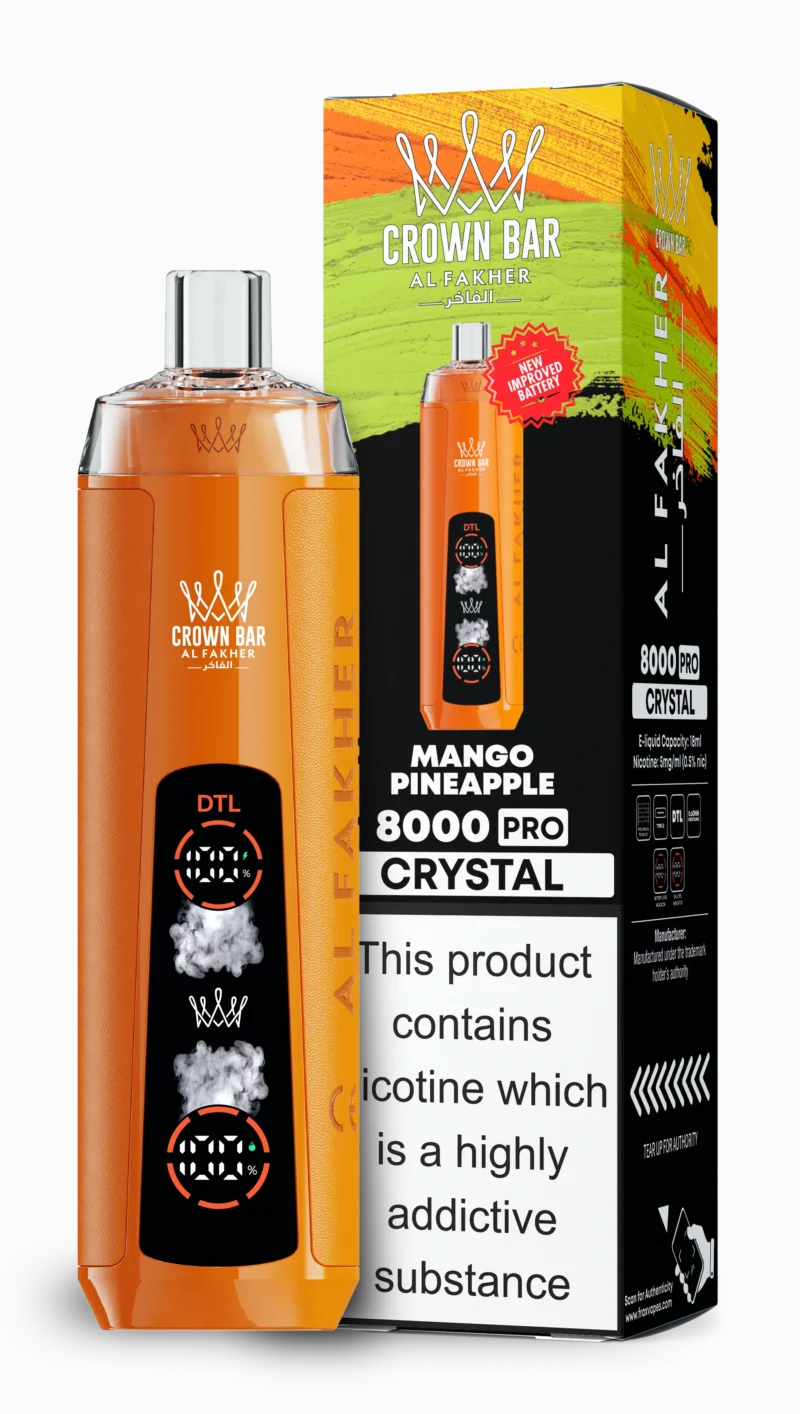 Acevape Al Fakher Crystal 8000 Zuege Einweg Vape Mango Ananas Eu Lager Disposable Device