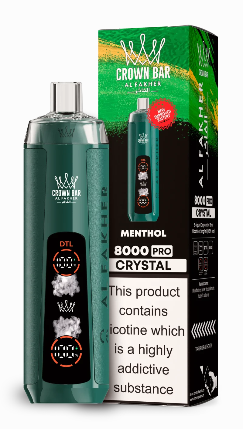 Acevape Al Fakher Crystal 8000 Zuege Einweg Vape Menthol Eu Lager Disposable Device