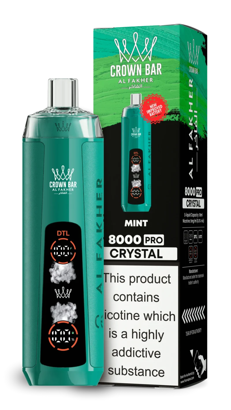 Acevape Al Fakher Crystal 8000 Zuege Einweg Vape Minze Eu Lager Disposable Device