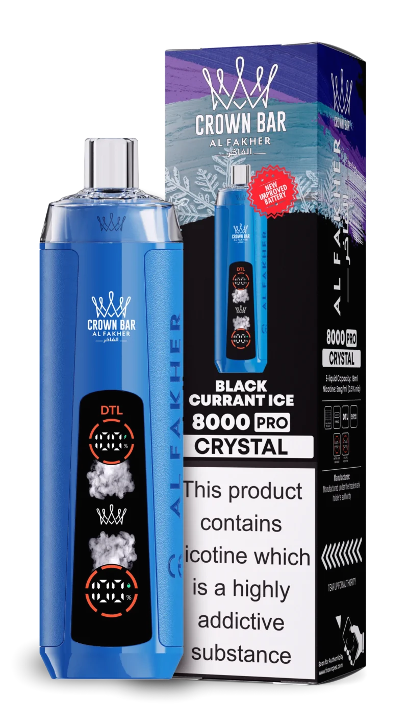 Acevape Al Fakher Crystal 8000 Zuege Einweg Vape Schwarze Johannisbeere Eis Eu Lager Disposable Device