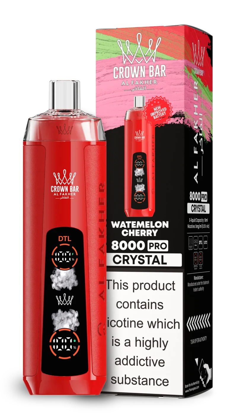 Acevape Al Fakher Crystal 8000 Zuege Einweg Vape Wassermelone Kirsche Eu Lager Disposable Device