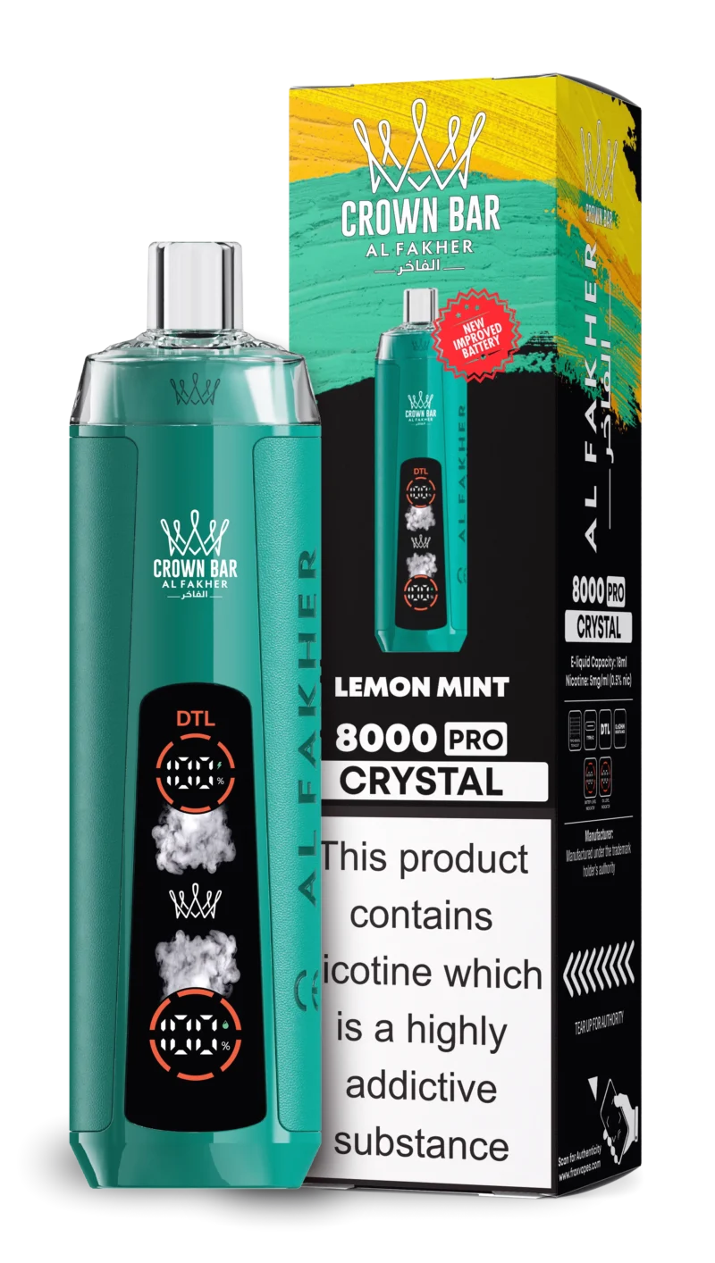 Acevape Al Fakher Crystal 8000 Zuege Einweg Vape Zitrone Minze Eu Lager Disposable Device