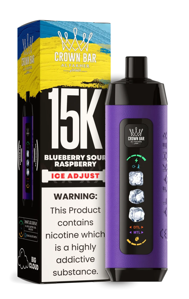 Acevape Al Fakher Ice Adjust 15 000 bouffées, cigarette électronique jetable, saveur myrtille-framboise acidulée, en stock en UE, dispositif jetable
