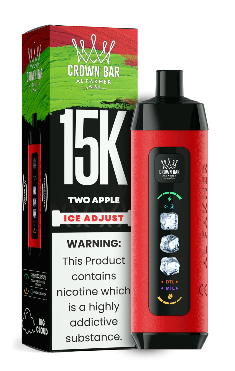 Acevape Al Fakher Ice Adjust 15 000 bouffées, cigarette électronique jetable, double arôme de pomme, en stock en Europe
