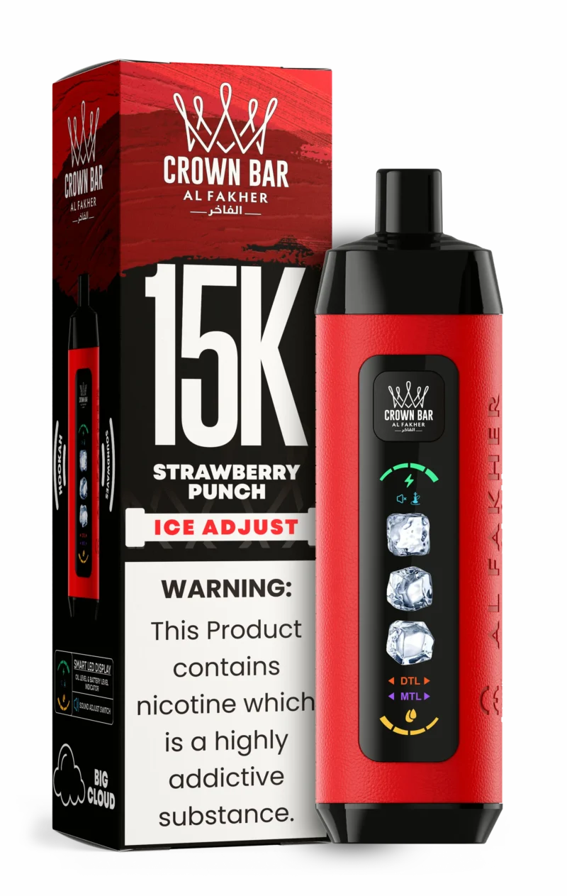 Acevape Al Fakher Ice Adjust 15 000 bouffées, cigarette électronique jetable, saveur punch à la fraise, en stock en Europe, dispositif jetable