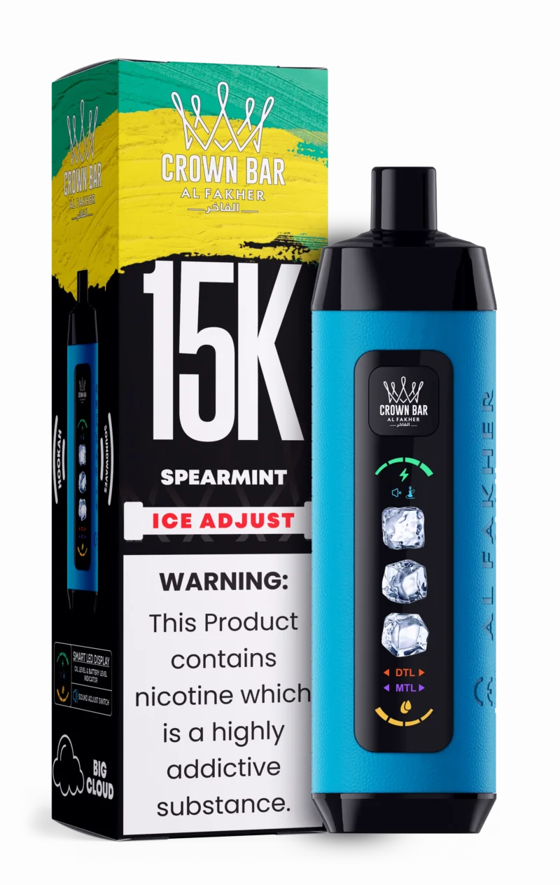 Acevape Al Fakher Ice Adjust 15 000 bouffées, cigarette électronique jetable à la menthe verte, en stock en Europe, dispositif jetable
