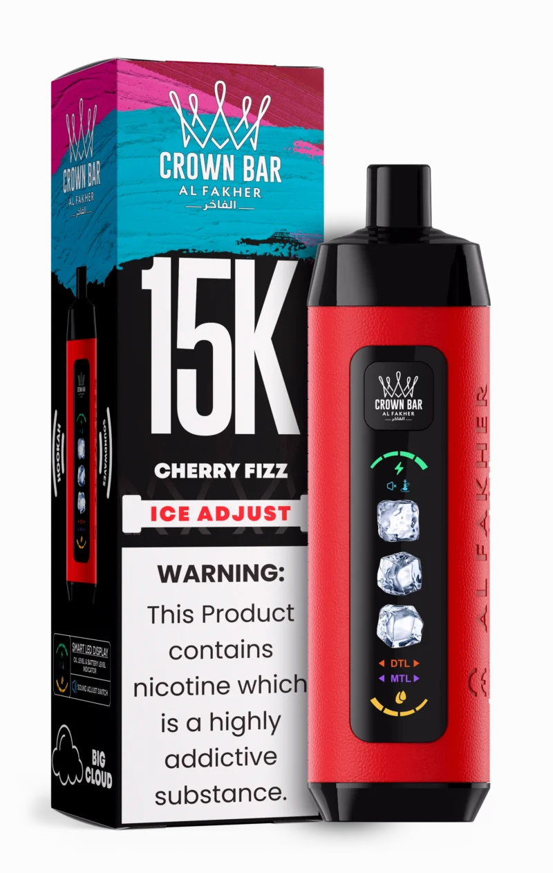 Acevape Al Fakher Ice Adjust 15 000 bouffées, cigarette électronique jetable, saveur cerise pétillante, en stock en Europe, dispositif jetable
