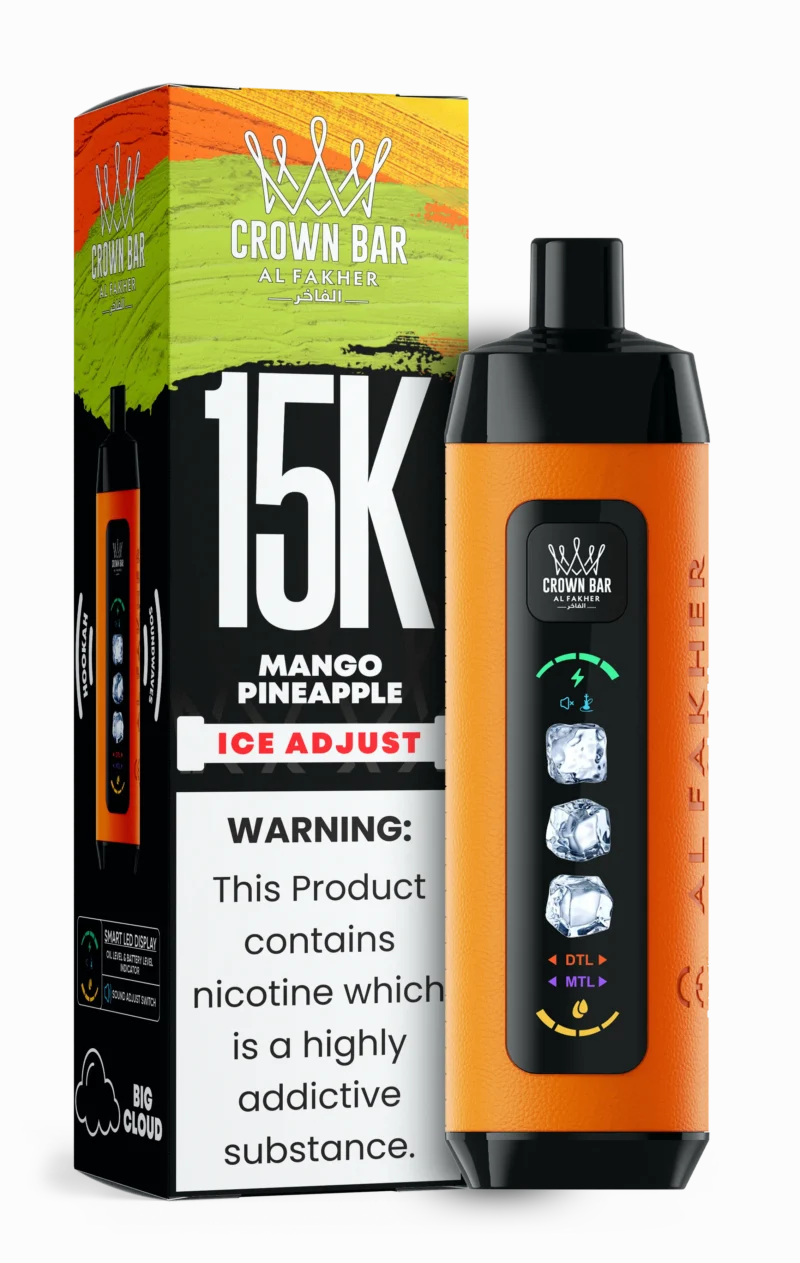 Acevape Al Fakher Ice Adjust 15 000 bouffées, cigarette électronique jetable, saveur mangue-ananas, en stock en Europe