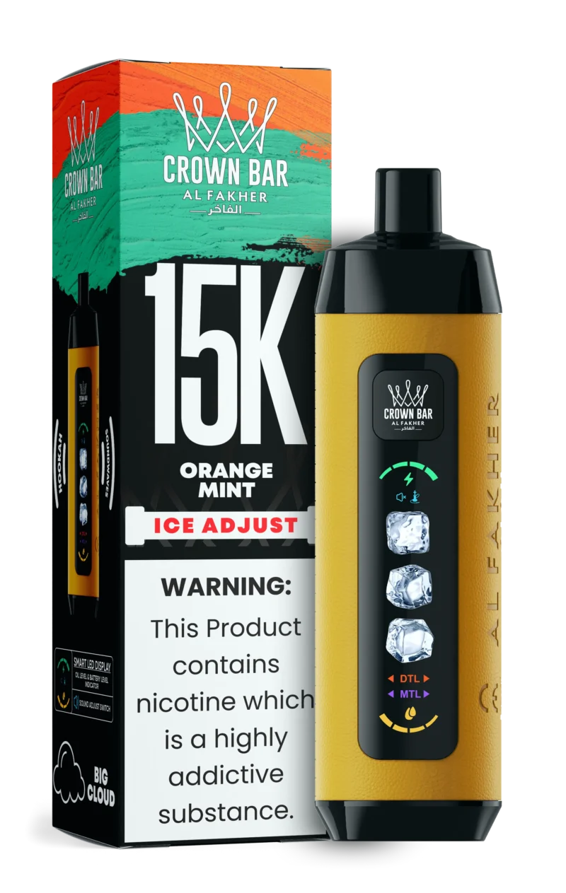 Acevape Al Fakher Ice Adjust 15 000 bouffées, cigarette électronique jetable, saveur orange-menthe, en stock en Europe