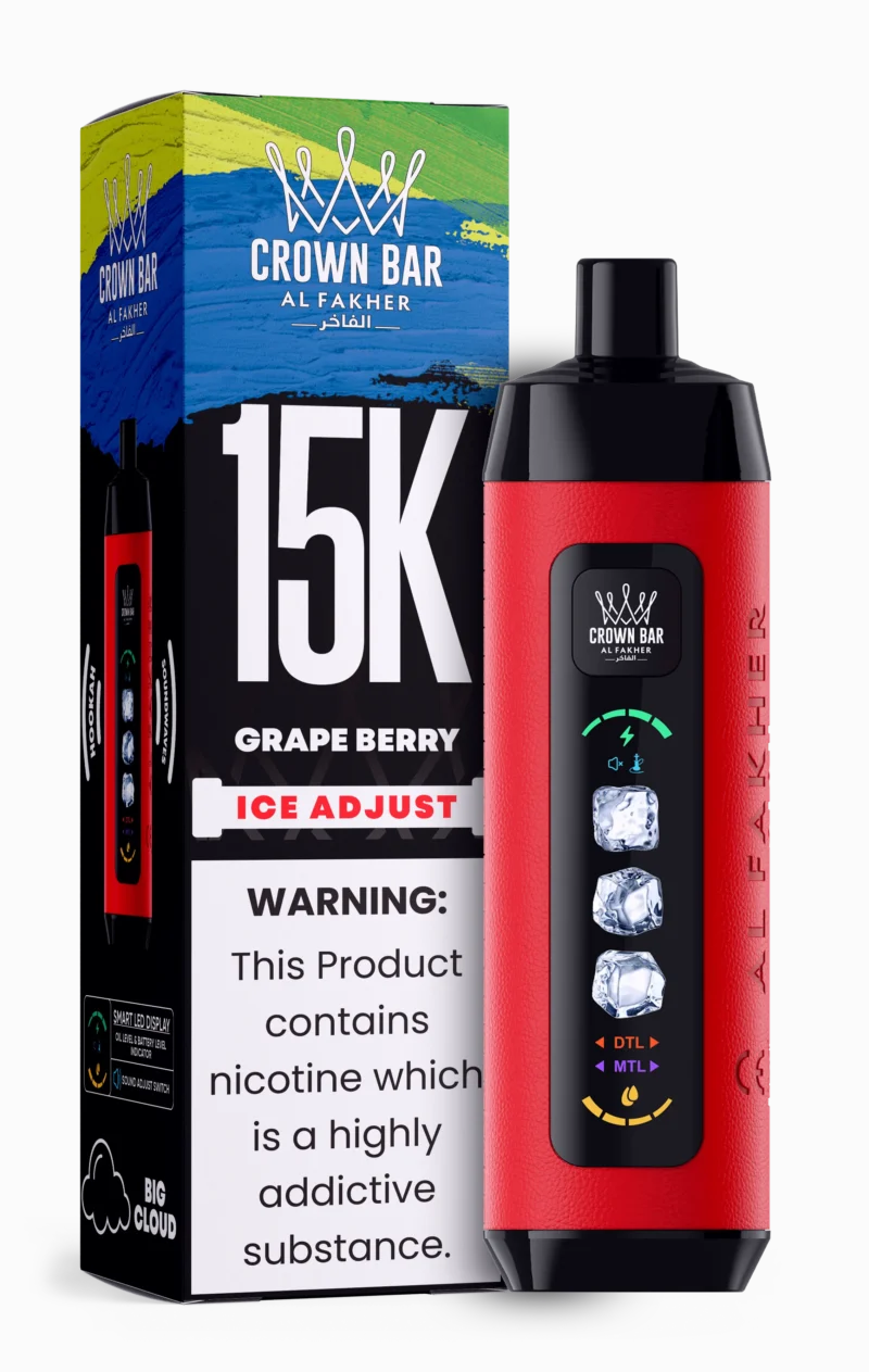 Acevape Al Fakher Ice Adjust 15 000 bouffées, cigarette électronique jetable, arôme raisin-baies, en stock en Europe, dispositif jetable