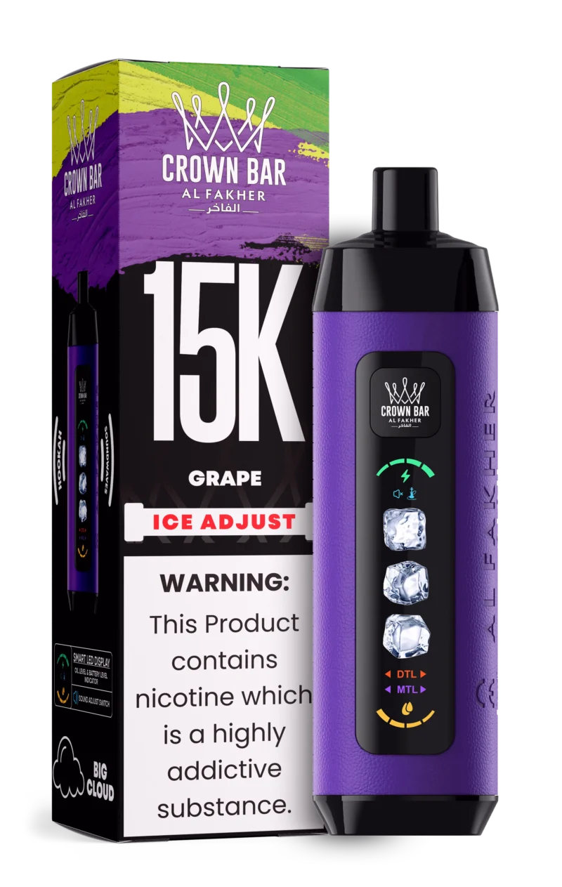 Acevape Al Fakher Ice Adjust 15 000 bouffées, cigarette électronique jetable au goût de raisin, en stock en Europe