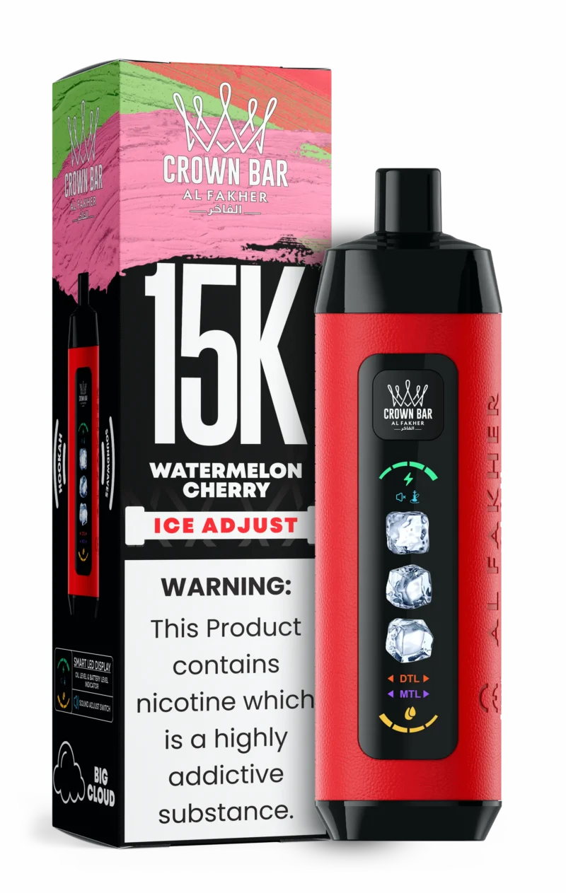 Acevape Al Fakher Ice Adjust 15 000 bouffées – Cigarette électronique jetable – Saveur pastèque-cerise – En stock en Europe – Appareil jetable
